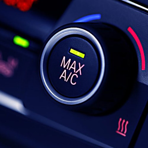 an aircon know in a car showing max ac